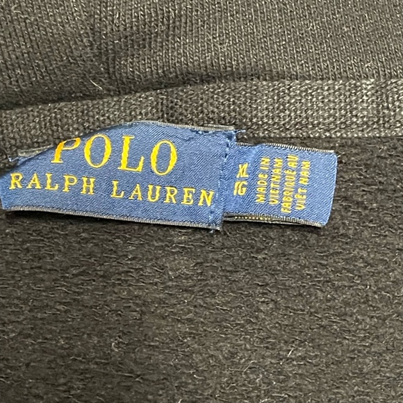 Ralph Lauren Polo Hoodie Men's/Women Unisex Full Zip Sweatshirt Size XL Black - Picture 10 of 12